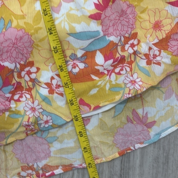 Torrid Peach Floral Gauze hi lo dress size 2XL  YELLOW - Picture 5 of 7